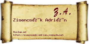 Zisencsák Adrián névjegykártya